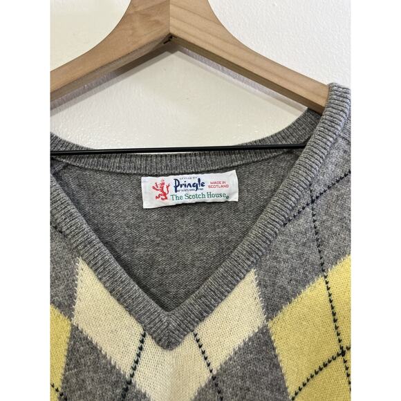 Vtg 90s The Scotch House Academia Preppy Grandpa Argyle Sweater XL Quiet Luxury - Picture 6 of 16
